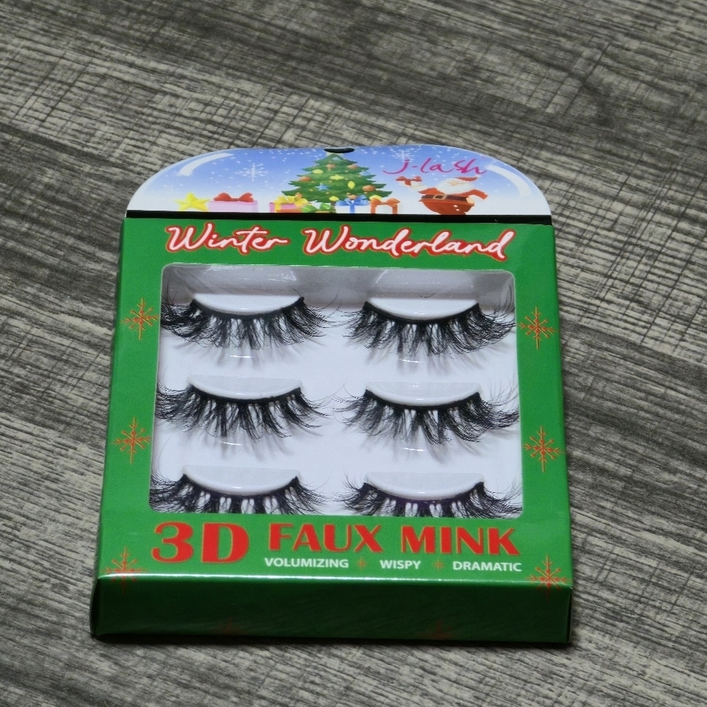 🪷4/$20 Winter Wonderland 3D Faux Mink Eye Lashes 3 Pairs In Box